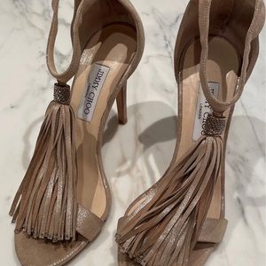 Jimmy Choo Viola Shimmer Suede Tassel